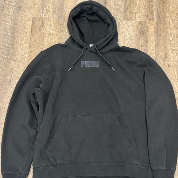 PUMA Black Hoodie Men’s Large Hooded Sweatshirt - Picture 1 of 3